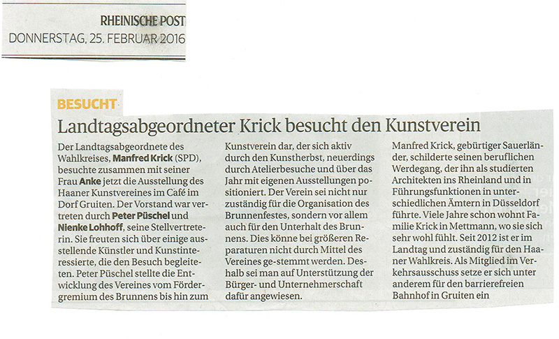 Landtagsabgeordneter Krick besucht Kunstverein